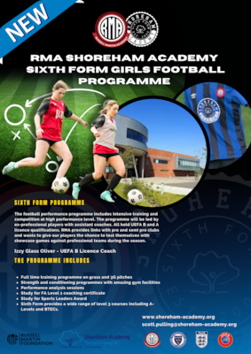 New for 2025 RMA Shoreham Academy Girls Football Programme